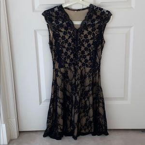 Black lace prom dress